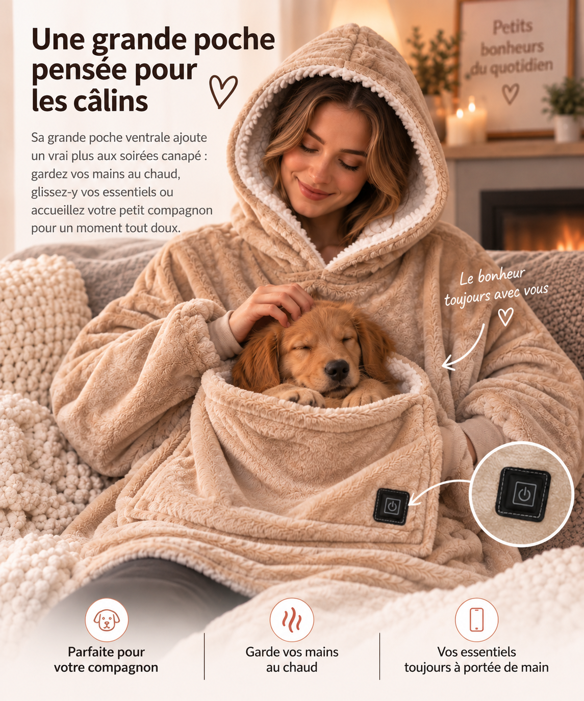 Une grande poche pensée pour les câlins